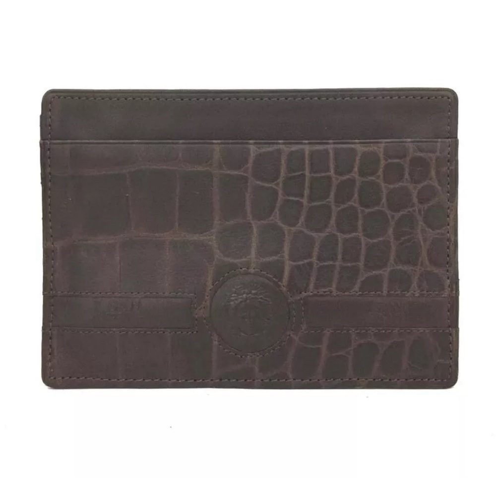 GIANNI VERSACE Medusa Leather Card Case - Picture 1 of 7
